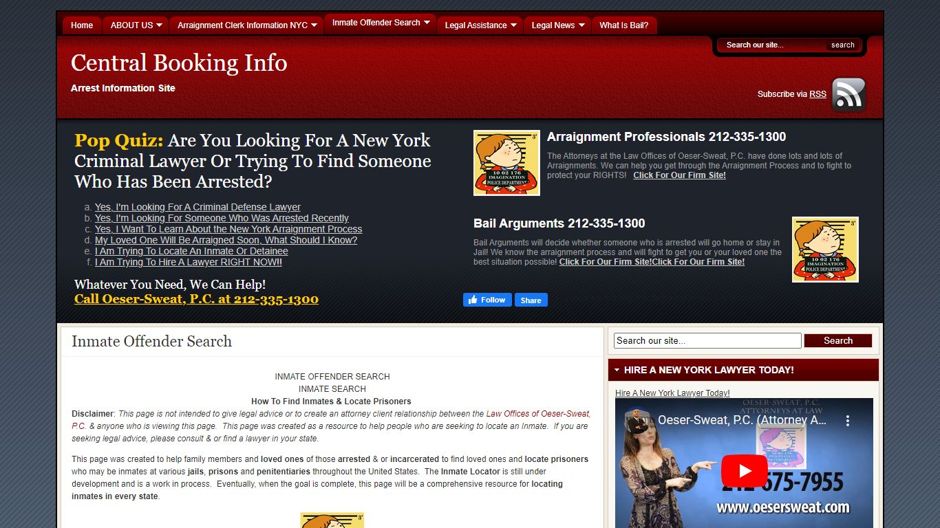 Inmate Offender Search | Central Booking Info